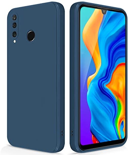 GiiYoon Hülle Kompatibel mit Huawei P30 Lite, Hochwertiges Liquid Silicone Case, Rundumschutz Handyhülle, Kratzfestes Weiches Mikrofaserfutter- Blau