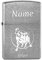 Zippo Feuerzeug Chrome Brushed Sternzeichen (Stier) mit Gravur nach Wunsch - personalisiertes Benzinfeuerzeug