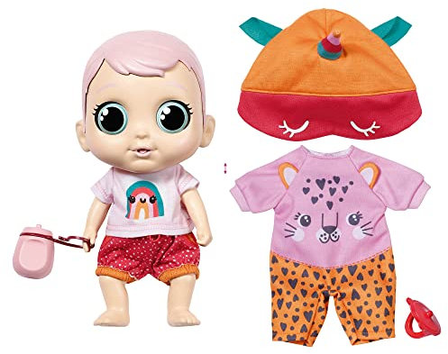 CHOU CHOU Baby Robin, 30 cm große Babypuppe mit beweglichen Augen und lustigen Soundfunktionen, inklusive Shirt, Hose, Mütze, Strampler, Flasche und Schnuller, 905586 Zapf Creation