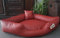 Hundebett Eckbett Hundesofa Schlafplatz Kunstleder Canto (130 cm X 130 cm, Ziegelrot)