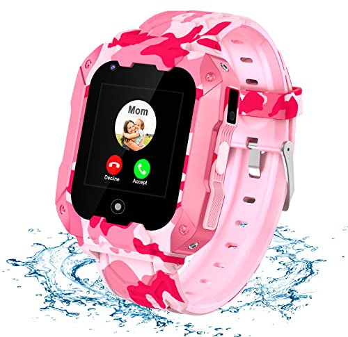 LiveGo Smart Watch für Kinder, 4G sicheres Smartwatch mit Abnehmbarem Gehäuse, GPS-Tracker, SOS-Anruf, Kamera-WLAN für Kinder Studenten im Alter von 4-12 Geburtstagsgeschenken Schultag(T28 Rosa)