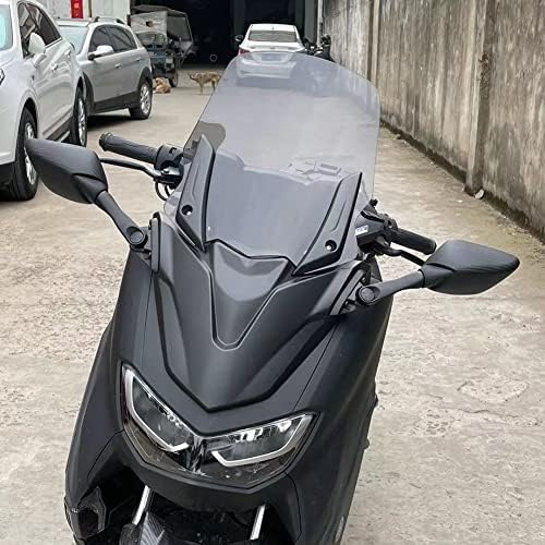 Motorrad Windschild Windabweiser mit Seitenspiegel Kompatibel mit NMAX155 NMAX125 NMAX 125 155 2021 2022 2023 2024 Windschutzscheibe (Geräuchert)