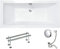 VBChome Acryl Badewanne 175x80 cm Weiß Rechteck Wanne Siphon Wannenfüße Design Modern Ablaufgarnitur in Chrom