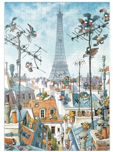 MyPuzzle Eiffel Tower - Jean-Jacques Loup - Cartoon Classics - Premium 500 Teile Puzzle - MyPuzzle Sonderkollektion von Heye Puzzle