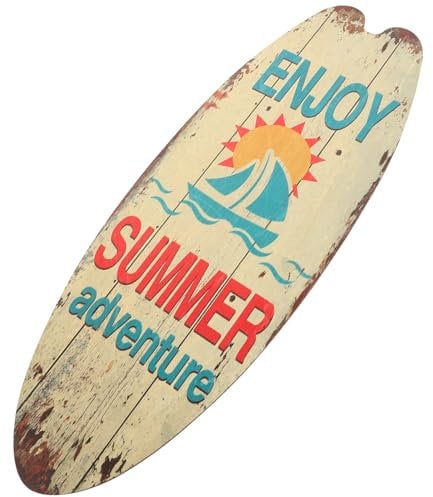 Surfbrett-Schilder,Tropisches Hawaii Strand-Willkommensschild Surfboard Holzschild Schild Hängendes Ornament für Meer, Wand, Outdoor Deko Sommerdeko Mottoparty