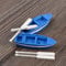 LONCESS Miniature Blue Wooden Boat Fairy Garden Accessories, Mini Blue Canoe with Oars for Fairy Garden Supplies, Fish Tank, Cake Topper, Moss Landscape, Home Decoration, DIY Crafts, Party Decoration
