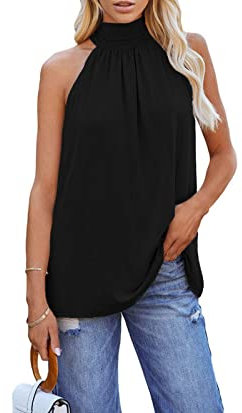 Tops Für Damen,Damen-Polyester-Bluse, Sommer-Ballon-Ärmellose Hemden, Rundhalsausschnitt, Plissierte Oberteile, Elegante Bluse, T-Shirt-Jacke, Lockere Bluse, Tunika, Sweatshirt-Oberteile Für Damen,