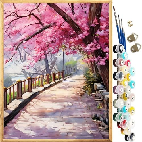 JanFebMar Peinture Numero Adulte, Acryliques Peinture par Numéros pour Adultes Débutants Enfants Peinture a Numero Adulte Peinture avec 4 Pinceaux Sans cadre 40×50 cm