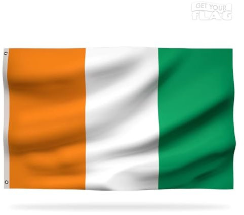 Drapeau de la Côte d'Ivoire Premium 150x90cm - Drapeau Ivoirien Résistant et de Haute Qualité avec 2 œillets métalliques - Soyez fier de vos couleurs !