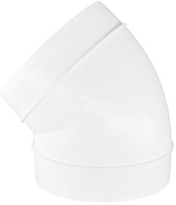 H&C VENT Coude à 45 ° - Tuyau d'évacuation d'air - 150 mm - Tube en plastique - Pour hotte aspirante - 45 ° - Tube coudé (45 degrés, 150)