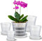 IWTTWY 8 Stück Transparenter Orchideentopf, Kunststoff-Pflanztöpfe mit Ablaufloch und Tablett, Zimmerpflanzentöpfe für Orchideen-Umtopf-Set, Samen-Sämling-Töpfe für Wurzelwachstum (11/14/16/19cm)