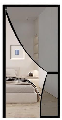 Moustiquaire de Porte, 165x185cm Moustiquaire Magnétique pour Porte avec Aimant Rideau Anti-moustique Magnetique pour Porte Fenêtre Porte de Balcon Camping-car,noir