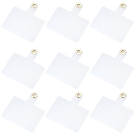 Wisafory 30 Stück Handykette Halterung Handy Lanyard Adapter Pads Telefon Patch Ersatz Aufnäher mit Metallring Universal Handyschlaufe Adapter Pads für die Meisten Smartphones Weich-Gold