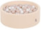 KiddyMoon Rund Bällebad Bällepool 90X30cm/200 Bälle ∅ 7Cm Ballgruben Für Babys Spielbad Kleinkinder, Beige:Pastellbeige/Weiß/Perle
