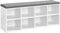 VASAGLE Shoe Bench with Cushion, Shoe Storage Bench with 8 Compartments and 4 Adjustable Shelves, Hallway Bench with Padded Seat, for Bedroom, Closet, Living Room, Cloud White LHS238W01