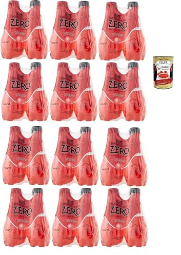 Italian Gourmet Ginger Zero Bevanda, roter zuckerfreier 48 x 250ml | Gusto speziato analcolico, erfrischend gekühlt zu aperitivo, feste, Buffet, Gesamtnettogewicht 12 L + Kostenlos Polpa 400g