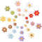 30 Pcs Flower Fridge Magnets, Mini Fridge Decorations, Flower Whiteboard Magnets, Colourful Daisy Fridge Magnets, Refrigerator Stickers Magnets, 10 Colors, for Kitchen, Office, School