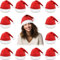 JKKLCC 12 Stück Weihnachtsmütze Mehrpack,Übergröße Nikolausmütze Erwachsene Nikolausmützen,Weihnachtsmützen,32x38cm Große Menge Nikolausmütze Set,Weihnachtsmütze Erwachsene,rot