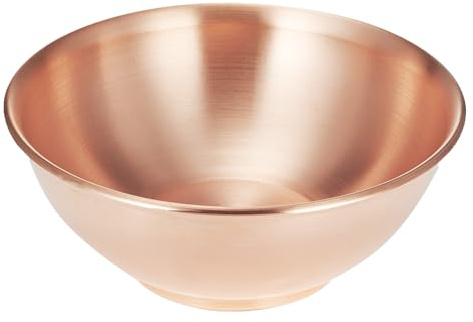 YOIHOJET 8''Pure Copper Bowl, 99.99% Copper Bowl for Kitchen, Coppers Mixing Bowls for Salad, Egg Beating, Pure Coppers Bowls for Family Friends