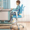 Ergonomischer Bürodrehstuhl für Kinder und Jugendliche, mit Höhenverstellung, Fußstütze und feststellbaren Rollen, Blau