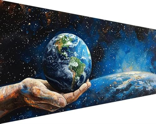 Malen Nach Zahlen Erde, Malen Nach Zahlen Erwachsene Erde Acrylmalerei Set, DIY Rahmenlos Malen Nach Zahlen Kinder ab 10 Jahre Mädchen Kunsthandwerk Set Geschenk, für Wand Zimmer Deko 30x60cm D-2