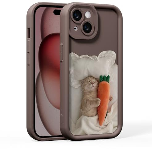 CasurvivePro Funda para Xiaomi Redmi 13C 4G/Poco C65, diseño de gatito durmiente con diseño de zanahoria, funda para teléfono móvil para mujer de longitud sencilla y moderna