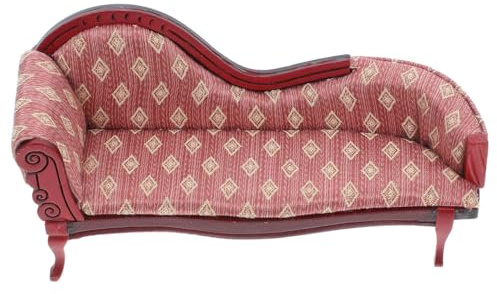 STOBOK Puppenhausmöbel 1/12 Skala Miniatur Chaise Lounge Floral Sofa Vintage Stil Wohnzimmer Möbelzubehör Für Puppenhaus Dekoration Und DIY Projekte