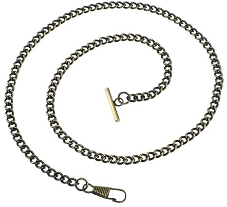 Holibanna Metall-taschenuhrkette Mit Vintage-t-bar-Schnalle Geeignet Als Jeans-gürtelkette Und Uhrenhalter Für Männer Und Frauen