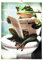 KUSTOM ART Bild Serie Tiere Einrichtung Toilette Frosch auf Wasser Druck auf Holz 25 x 18 cm