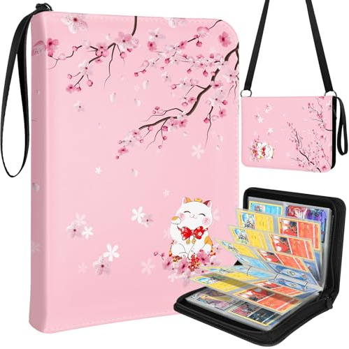 Lotadilo Kartenbinder mit 440 Taschen, 4 Taschen, Sammelkarten-Sammelalbum, Ordner für Kinder, Mädchen, Mädchen, Jungen, Teenager, für Sportkarten, Spielkarten mit Reißverschluss, Handtrage