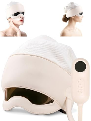 Head Massager, Eye Massager with Heat, Rechargeable Head and Eye Massage for Stress Relief, Headaches,Fatigue, Ideal for Rest & Relaxation, Best Gift for Mom/Dad