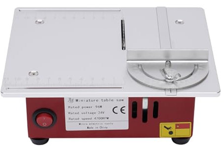 Tischkreissäge 240V Mini-Tischsäge mit verstellbarer Sägeblatthöhe & Staubabsaugung, 9500RPM Max. Schnittdicke 14mm Multifunktions Tischkreissäge für DIY-Projekte, Modellbau und Metallbearbeitung