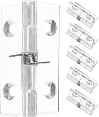 PENIKOKO 6 Stück Selbstschließender Acryl Scharniere mit Feder Transparente Verdeckte Türbänder für Möbel und Innentüren Geräuschloser Mechanismus für Schranktüren