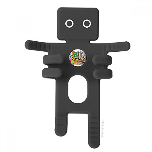 DIYthinker Fussball Oscar Niemeyer Brasilien Graffiti Schwarz-Telefon-Einfassung Auto-Armaturenbrett-Halter Handy-Geschenk