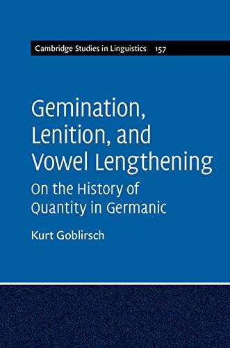 Gemination, Lenition, and Vowel Lengthening: On the History of Quantity in Germanic (Cambridge Studies in Linguistics Book 157) (English Edition)