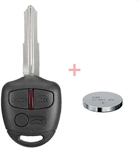 Auto Schlüssel Funk Fernbedienung 1x Gehäuse 3 Tasten + 1x Rohling MIT8 + 1x CR1616 Batterie für Mitsubishi