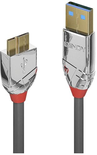Lindy 2m USB 3.2 Type A to Micro-B Cable, 5Gbps, Cromo Line