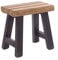 DESIGN DELIGHTS Vintage SITZHOCKER Rustic | 41x42x24 cm (HxBxT), Teakholz | Holzhocker, Teakhocker, Pflanzenhocker | Farbe: 04 schwarz-Natur