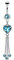 beyoutifulthings Bauch-nabelpiercing Zirkonia Herz Ketten Anhänger Nabel-Piercing Chirurgenstahl Bananabell Silber Aqua Stab 1,6/10mm