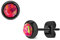 eeddoo® Damen Ohrstecker aus Edelstahl in Schwarz mit eingesetzten Opal-Edelstein ((5) Rot)