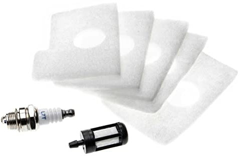 vhbw Luft-Filter, Kraftstofffilter, Zündkerze kompatibel mit Stihl MS 170, MS 180, 017, 018, MS 180 C Motorsäge, Kettensäge - Wartungsset