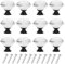 D-buy 12 Pack 40 mm Drawer Pulls Dresser Knobs Drawer Knobs Drawer Handles Crystal Knobs Drawer Pulls and Knobs Cabinet Door Knobs Glass Knobs with Screws (Black)