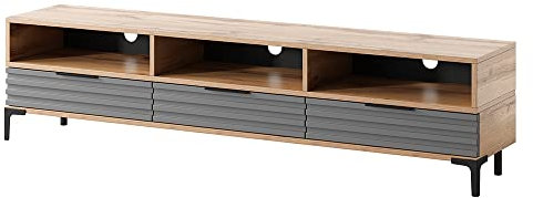 Selsey Mobile per TV Rikke quercia wotan/grigio lucido LED a batteria