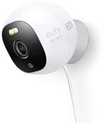 eufy Security Solo OutdoorCam E220(C24), All-in-One Outdoor Security Camera with 2K Resolution, Spotlight, Color Night Vision, No Monthly Fees, Wired Camera, Security Camera Outdoor, IP67 Weatherproof