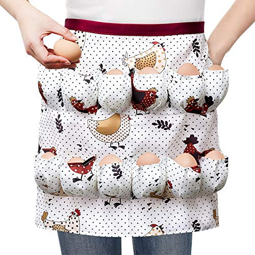 Syhood Tablier d'ufs de Poulet Tablier de Poche Porte-oeuf Tablier de Collecte ufs Drôles Tablier de Stockage d'ufs Utile pour Collecte Tenue Stockage ufs de Poule Canard Oie, Adulte (M)