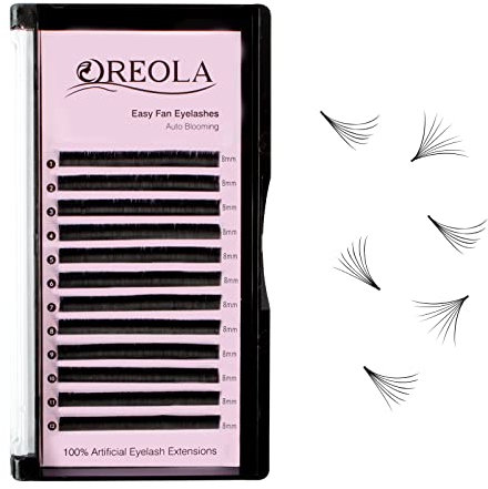 Oreola Automatic Fast Self Fan Lashes Volume Eyelash Extensions Long 0.07C Easy Fan Lashes Curled Handmade Eyelash Extensions 8mm