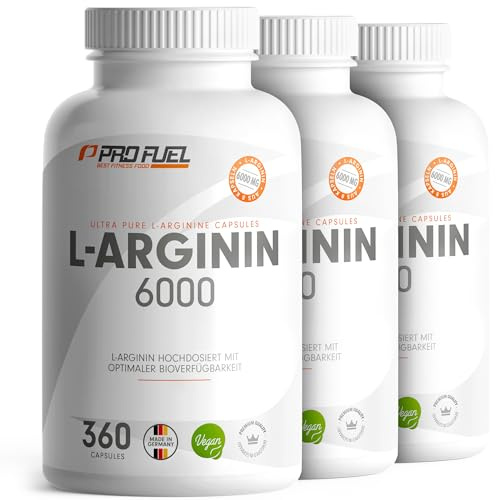 L-Arginin 1080 Kapseln vegan - mit 6000 mg hochwertigem L-Arginin aus Fermentation (davon 6000 mg reines L-Arginin) je Tagesdosis - L-Arginin in Base-Form - laborgeprüft mit Zertifikat - vegan