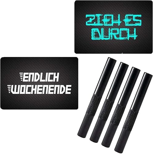 M&M Smartek 4X Alu-Röhrchen 70 mm & Carbon-Look Karte | Mehrere Aluminiumröhrchen und Carbon-Look Karten im EC-Format; kompakt zusammengestellt für Tasche und Etui.