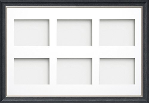 Frame Company Drummond Charcoal Multi-Aperture Photo Frame with Mount 30x20 for 8x6 (x6) *Fitted with Perspex*