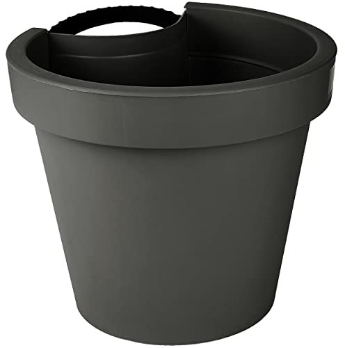alles-meine.de GmbH 5 Stück Rohr & Stangen - Blumenkästen - schwarz - ø 24 cm - rund - Regenrohr/Fallrohr - Pflanzgefäß - Geländer/Zaun - Blumentöpfe/Pflanzkübel/Pflanz..